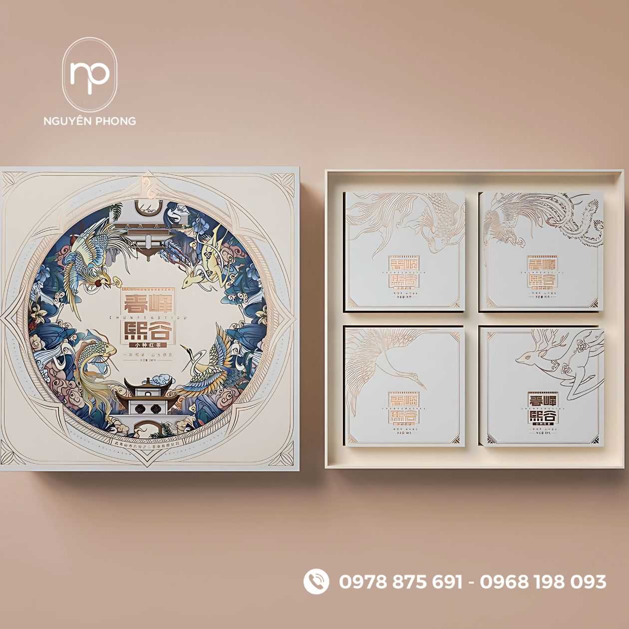 Mẫu hộp âm dương đựng bánh trung thu